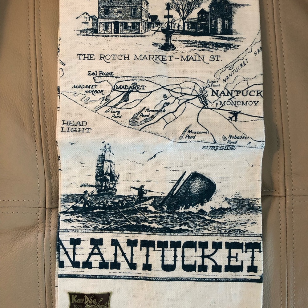 Vintage Nantucket Souvenir Linen Tea Towel
